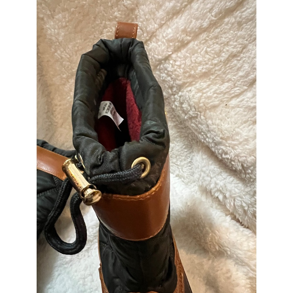 Tommy Hilfiger Arcadia Black Quilted Duck Boots Womens 8 Winter Snow Rain Brown - Picture 6 of 7